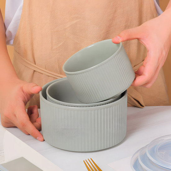 Metal Tupperware Set - 3 Pcs	